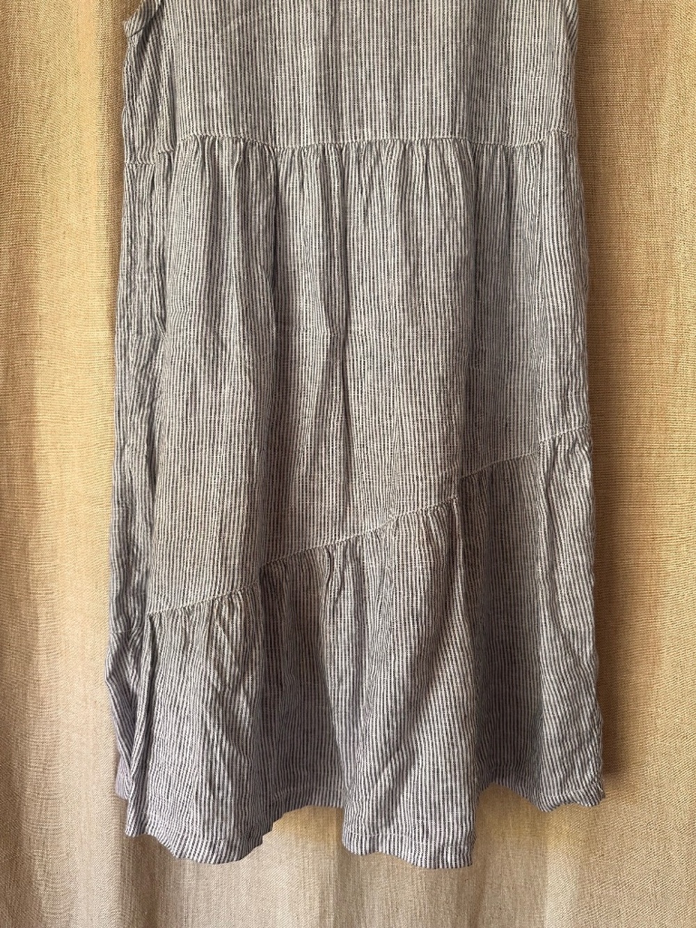 Summer Fun.  Cute blue and white pinstripes linen sundress. - Picture 3 of 5